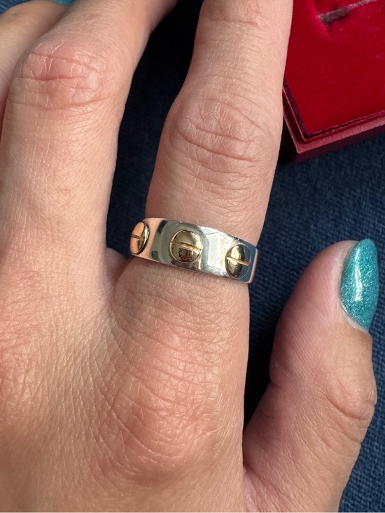 Unbranded Jewelry - 14k Yellow Gold & Sterling Silver Screw Heads Band Ring Size 6